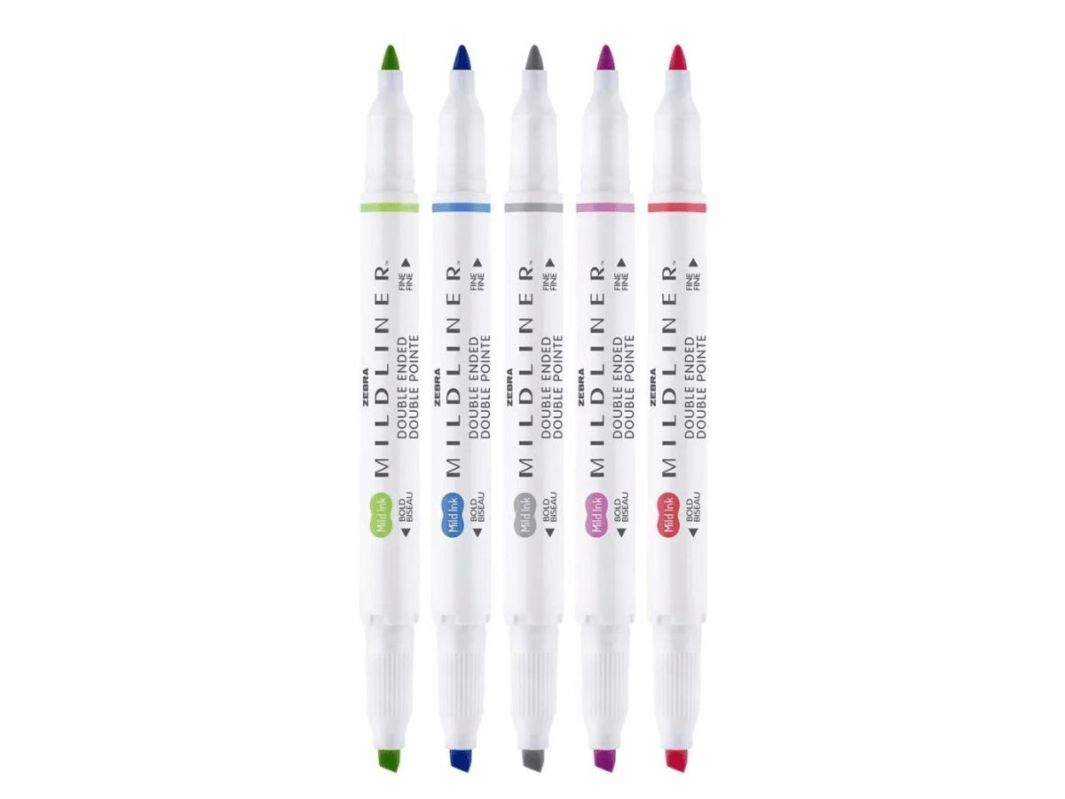 Marcadores Mildliner Doble Punta Zebra 5 Und Tonos Fríos