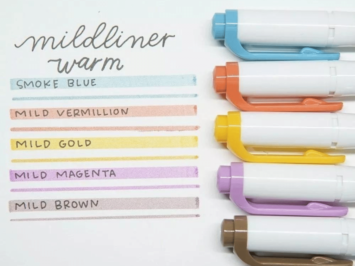 Marcadores Doble Punta Mildliner Zebra 5 Und Tonos Cálidos