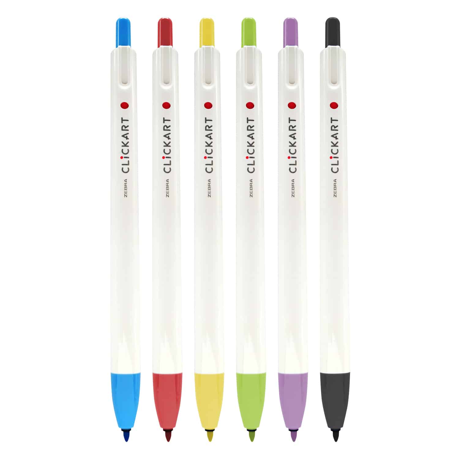 Marcadores De Arte Clickart Retráctil Zebra 0.6 Mm Set 6 Und