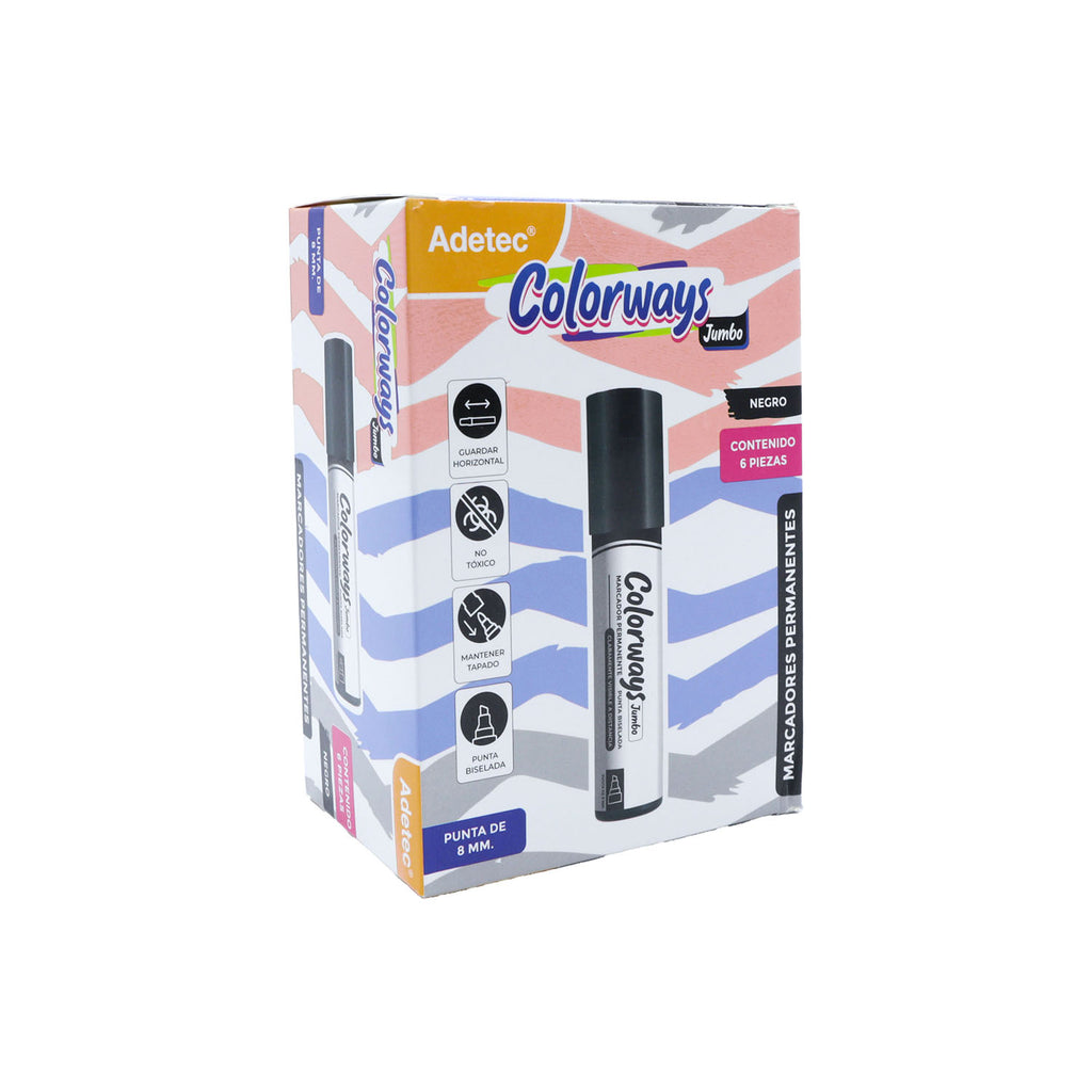 Marcador Permanente Jumbo Adetec Punta Gruesa