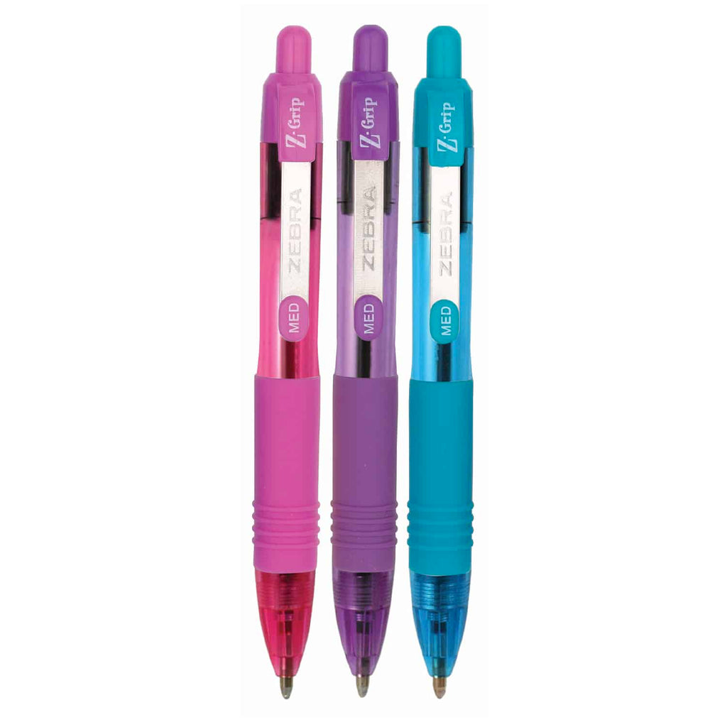 Bolígrafos De Tinta Baja Viscosidad Mini Z-grip Lila-Rosa-Verde