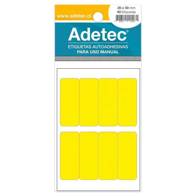 Etiqueta Manual Rectangular Mix Fluor 20x50 Mm - 2193