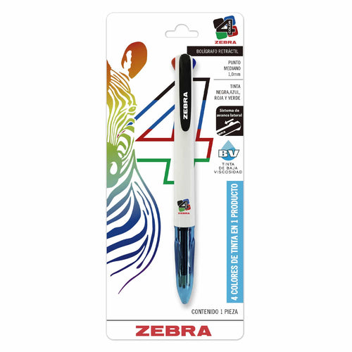 Bolígrafo de 4 Colores Con Tinta De Baja Viscosidad Ergonómico