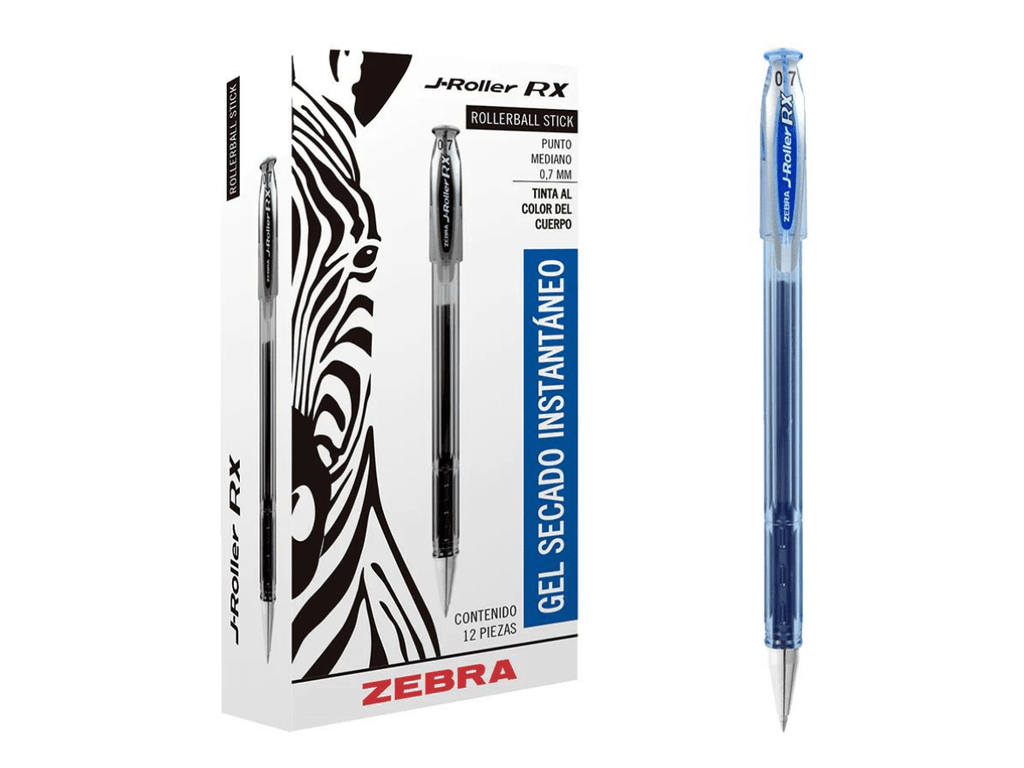 Bolígrafo Gel Secado Rápido Azul Lápices De 0.7 mm Zebra 12 Unid