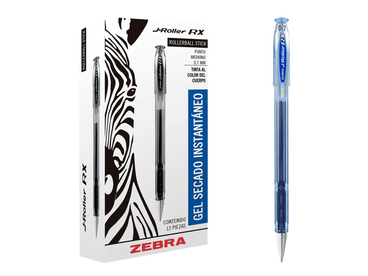 Bolígrafo Gel Secado Rápido Azul Lápices De 0.7 mm Zebra 12 Unid
