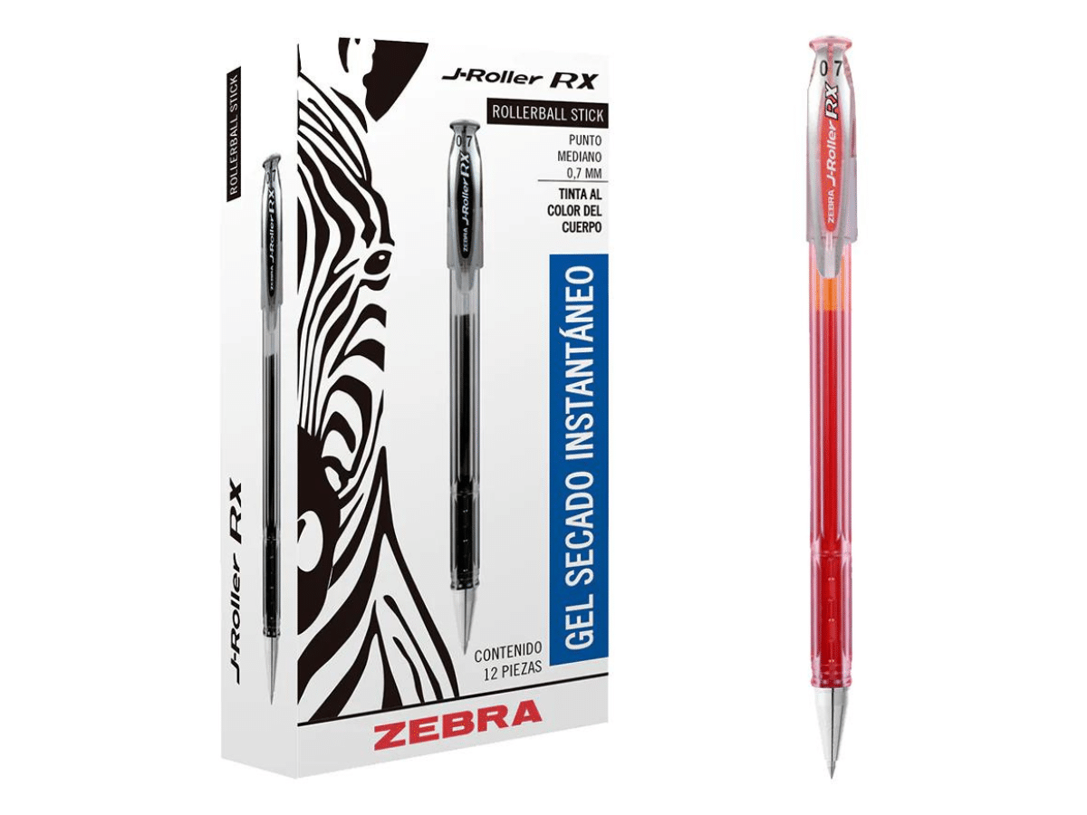 Bolígrafo Gel Secado Rápido Rojo Lápices De 0.7 mm Zebra 12 Unid