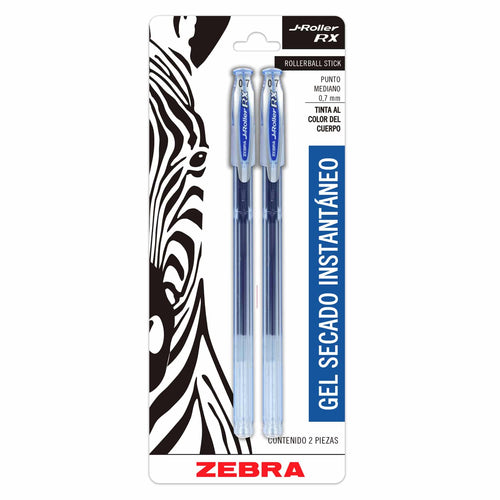Bolígrafo De Gel 0.7 mm Zebra Color Azul Secado Rápido 2 Unid
