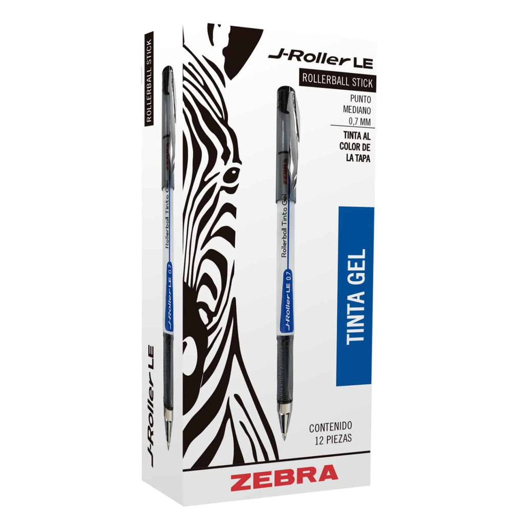 Bolígrafo De Tinta Gel Negro Punta Acero Inoxidable De 0.7 mm Zebra 12 Unid