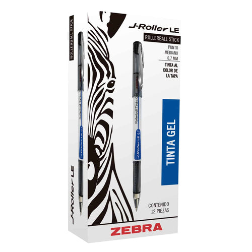 Bolígrafo De Tinta Gel Negro Punta Acero Inoxidable De 0.7 mm Zebra 12 Unid