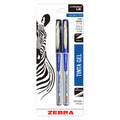 Blister 2 Bolígrafos De Gel Negro y Azul Acero Inoxidable 0.7mm Zebra