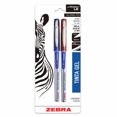 Blister 2 Bolígrafos De Gel Acero Inoxidable 0.7mm Zebra