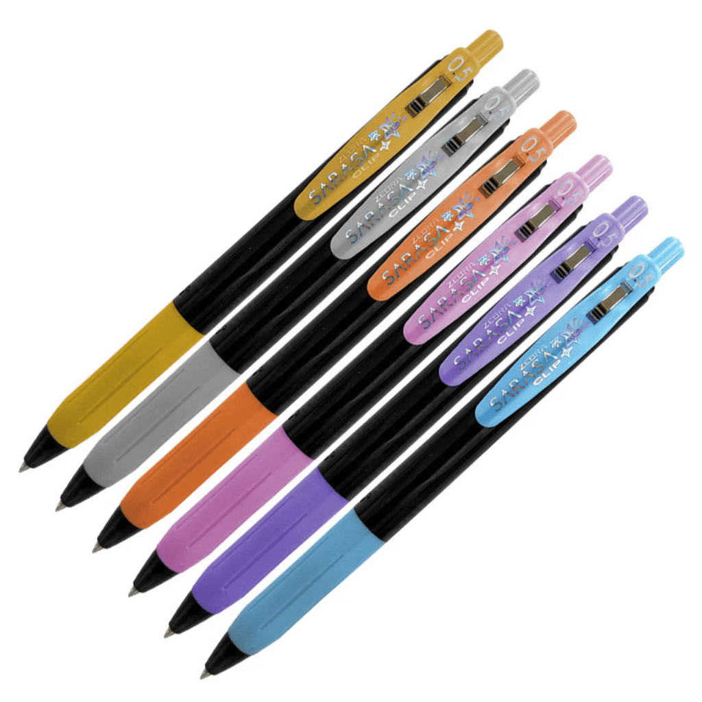 Bolígrafos Fino 0.5mm Sarasa Clip Tinta Gel Colores Pasteles 3 Und Retráctil Zebra