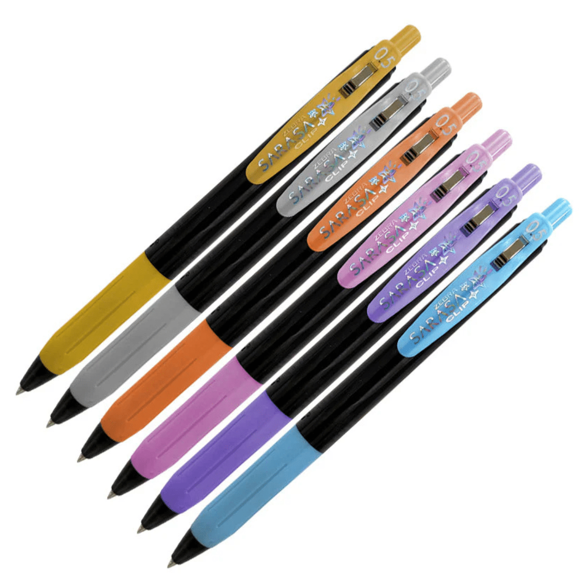 Bolígrafos Fino 0.5mm Sarasa Clip Tinta Gel Colores Metalizado 3 Und Retráctil Zebra