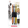 Bolígrafos Fino 0.5mm Sarasa Clip Tinta Gel Colores Metalizado 3 Und Retráctil Zebra
