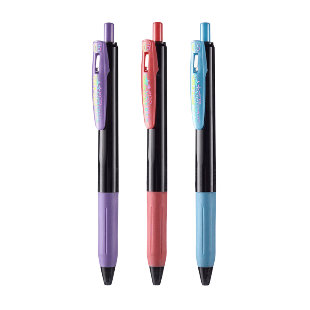 Bolígrafos Fino 0.5mm Sarasa Clip Tinta Gel Colores Pasteles 3 Und Retráctil Zebra