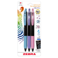 Bolígrafos Fino 0.5mm Sarasa Clip Tinta Gel Colores Pasteles 3 Und Retráctil Zebra