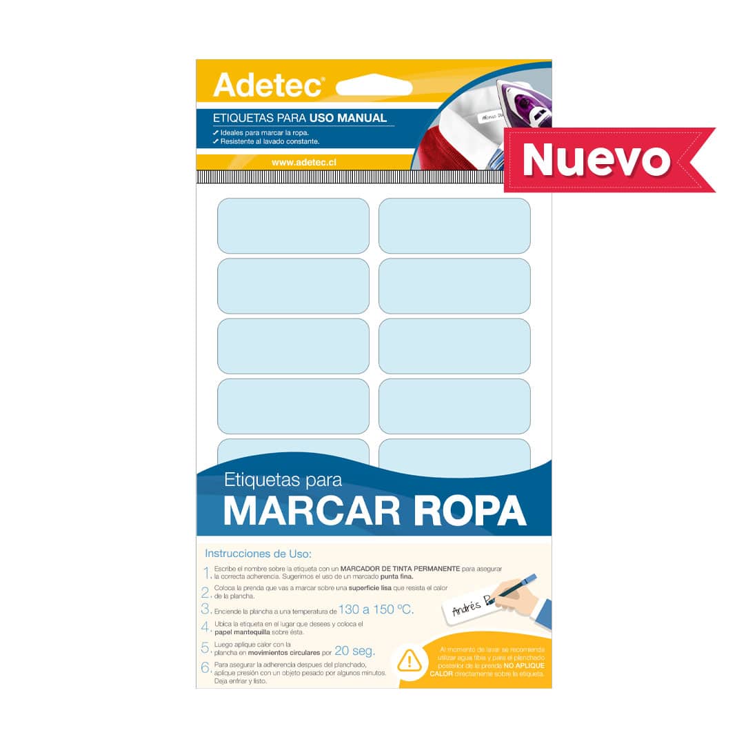 Etiquetas Para Marcar Ropa Y Uniformes De 63x25 Mm - 2511