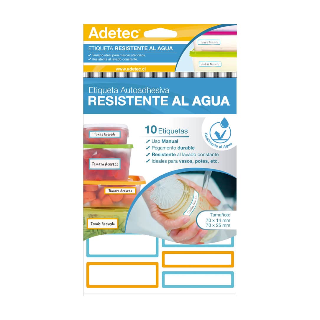 Etiquetas Adhesivas Resistente Al Agua 70x14 Y 70x25 Adetec