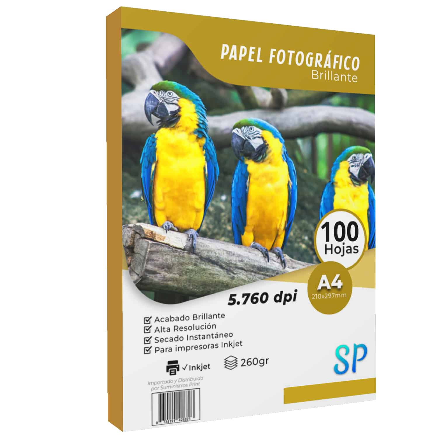Papel Fotográfico De 260gr A4 Brillante X 100 Hojas