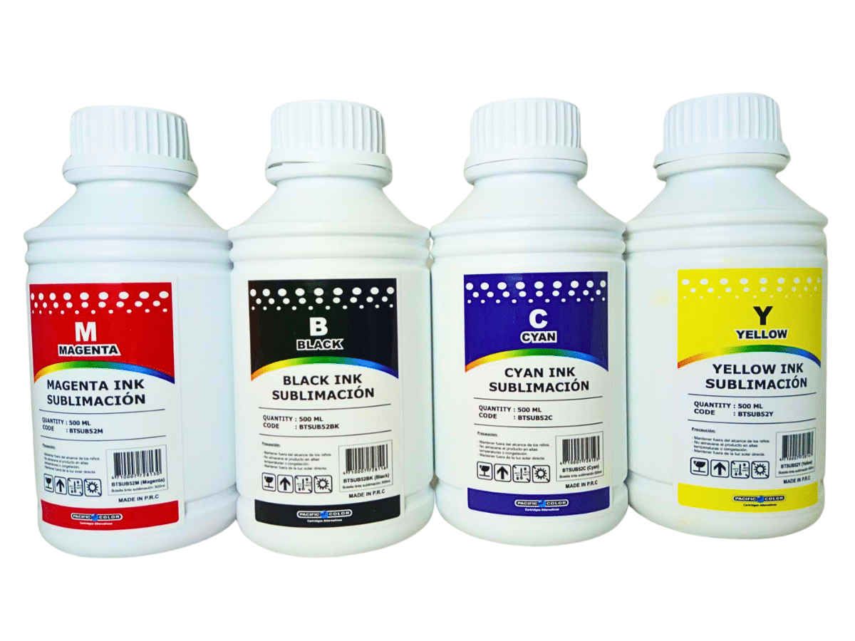 Pack 4 Tintas Para Sublimación Premium 500ml (4 Colores)