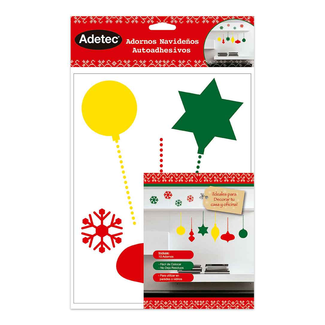 Etiqueta De Adornos De Navidad Autoadhesivo Para Pared Adetec - 277