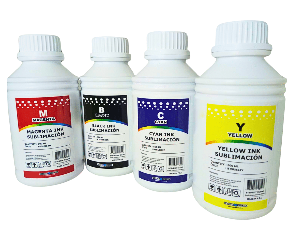 Pack 4 Tintas Para Sublimación Premium 500ml (4 Colores)