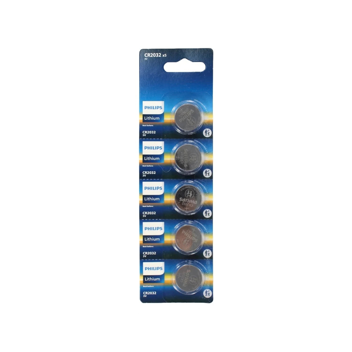 Pila CR2032 Philips Litio 3V, Pack de 5 Unidades