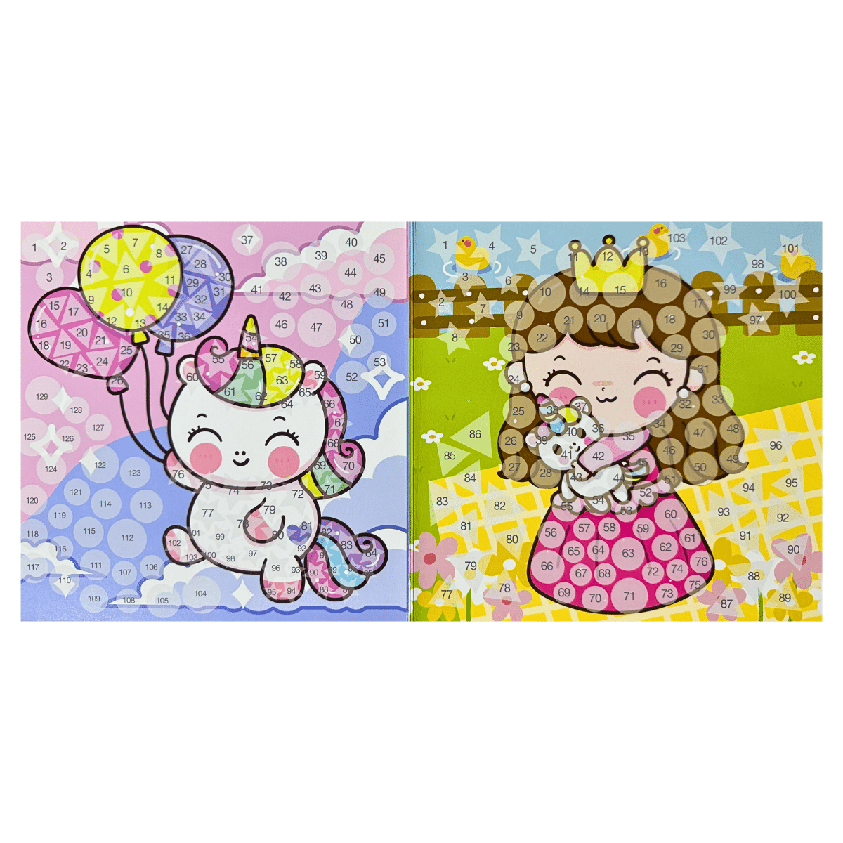 Set De Mosaicos Para Niñas Con Stickers Para Rellenar - Diseño Surtido Didáctico Adetec