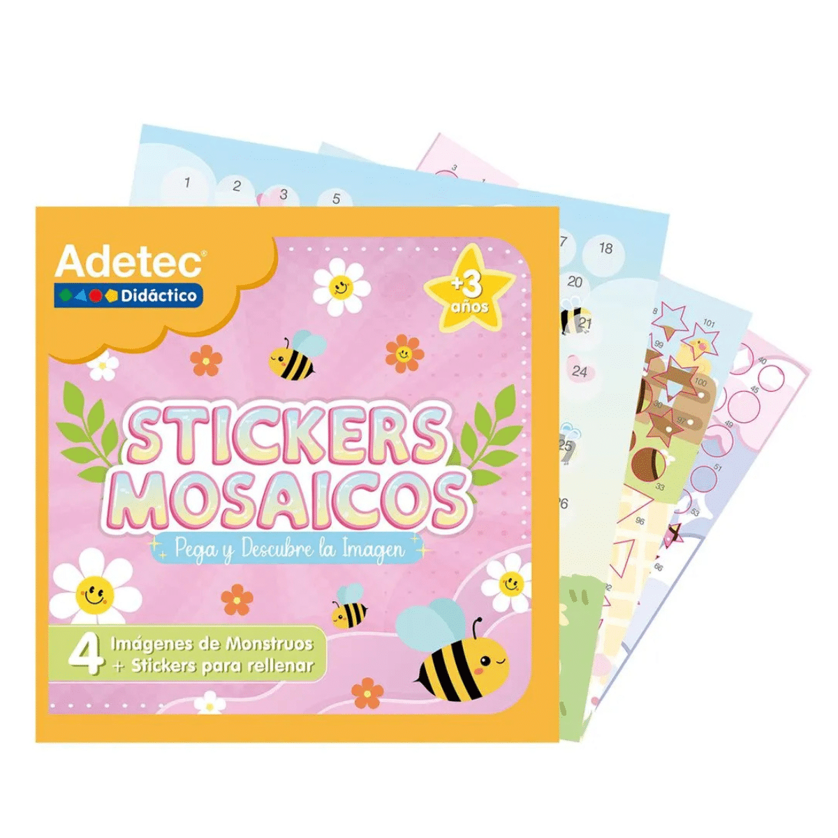 Set De Mosaicos Para Niñas Con Stickers Para Rellenar - Diseño Surtido Didáctico Adetec - Kawaii