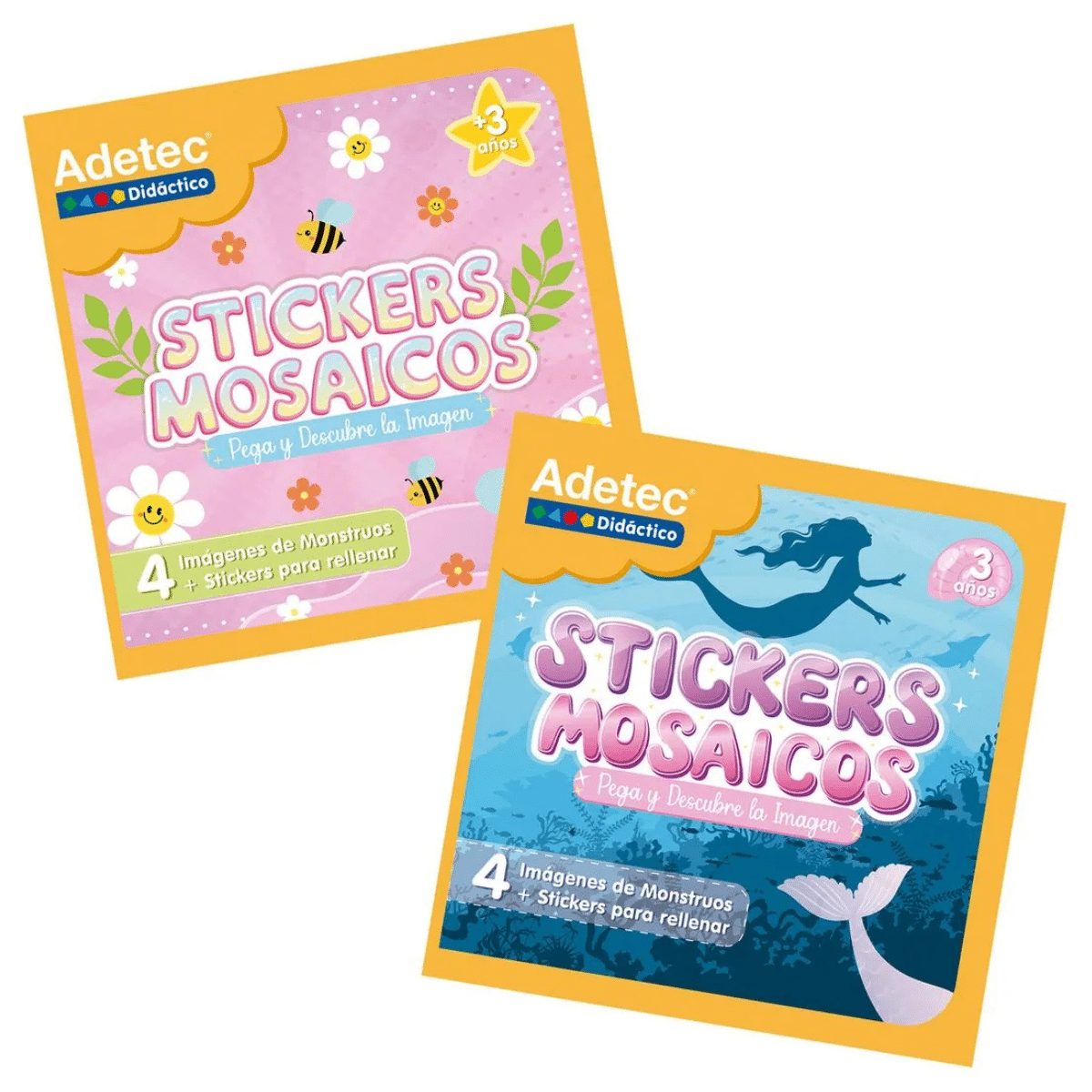 Set De Mosaicos Para Niñas Con Stickers Para Rellenar - Diseño Surtido Didáctico Adetec
