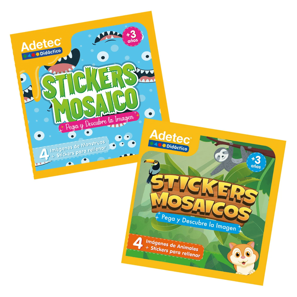 Set De Mosaicos Para Niños Con Stickers Para Rellenar - Diseño Surtido Didáctico Adetec