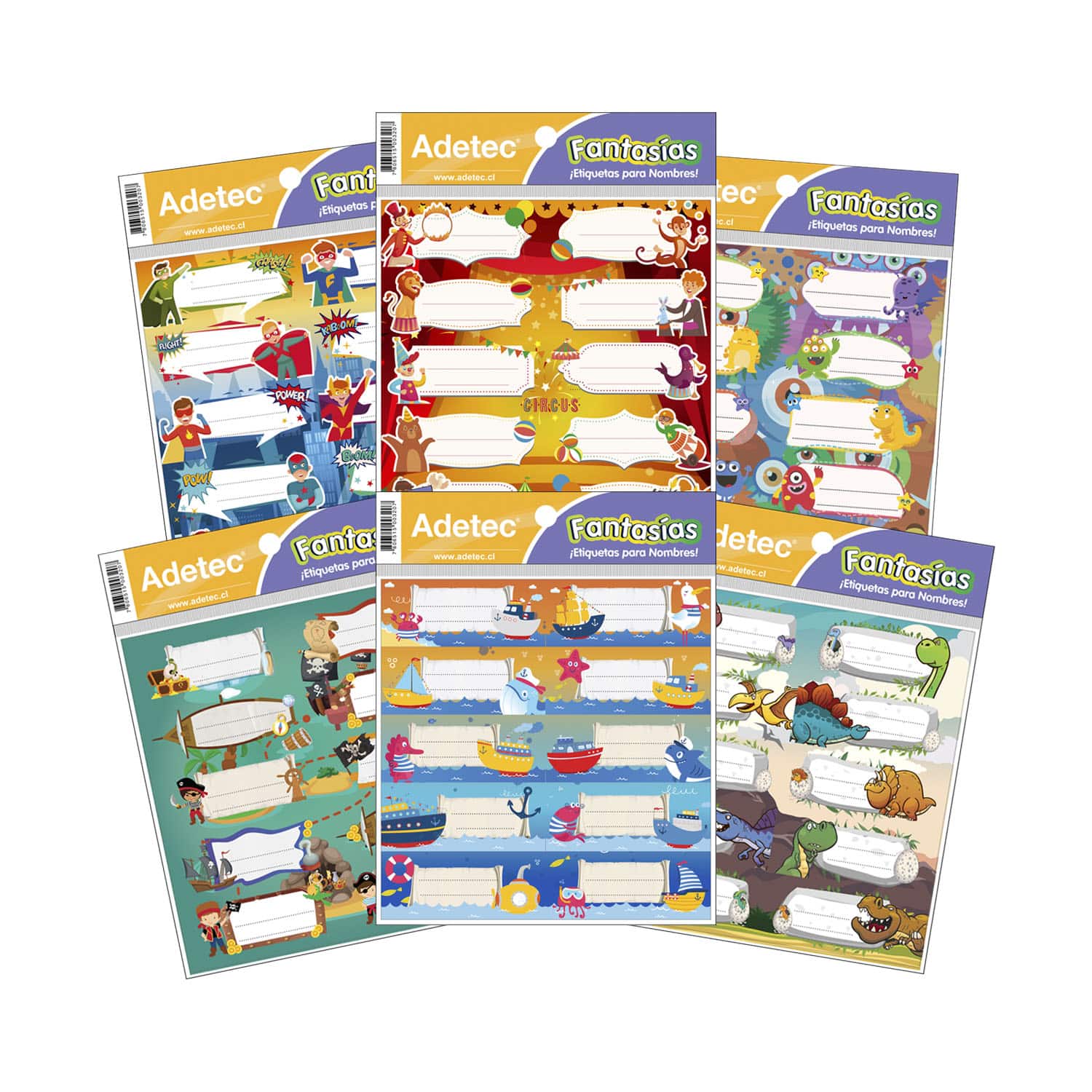 Etiqueta Escolar Para Útilies Diseño Fantasia Niño Autodhesiva Adetec - 320