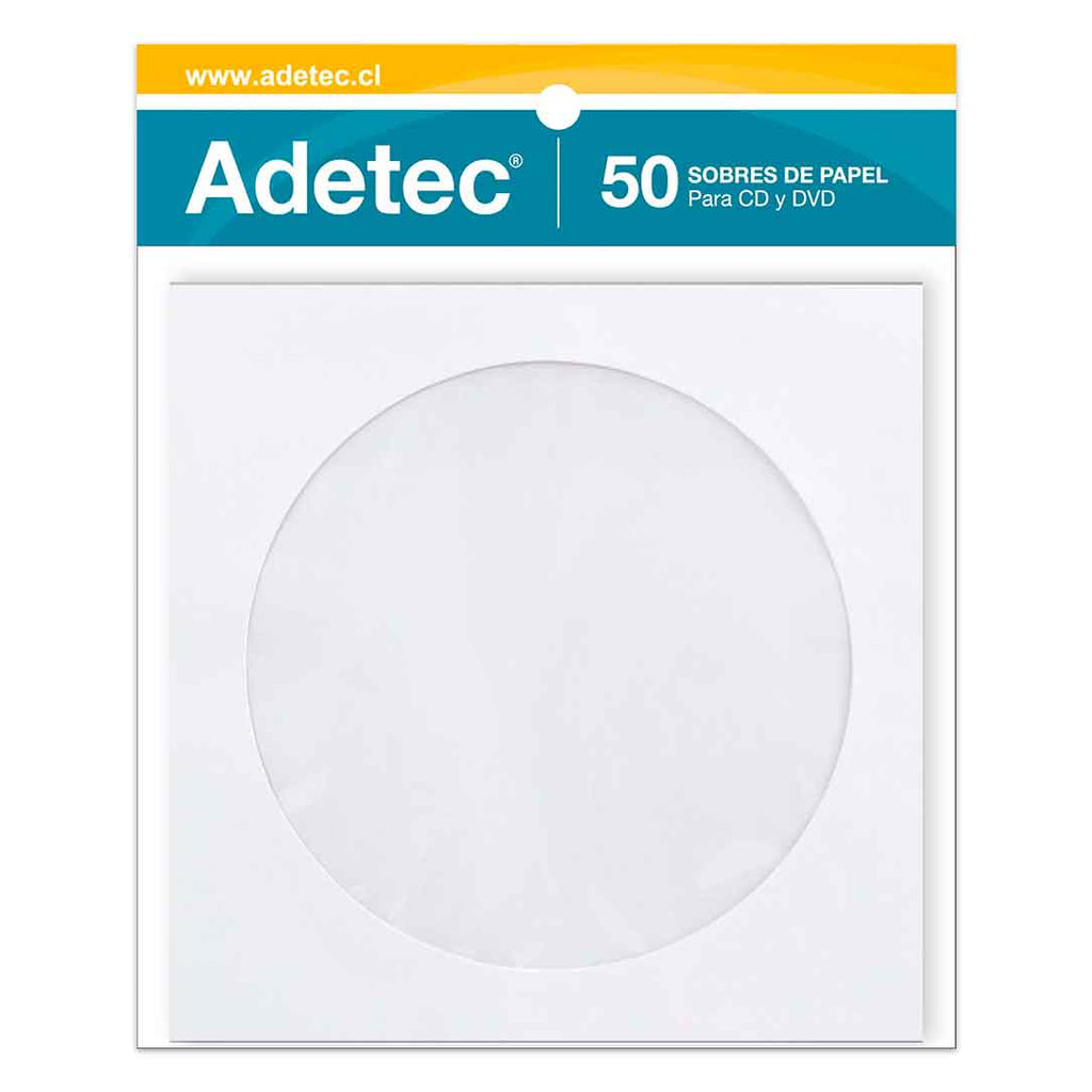 Sobre De Papel Para DVD-CD Pack 50 Sobres De Papel Con Ventana