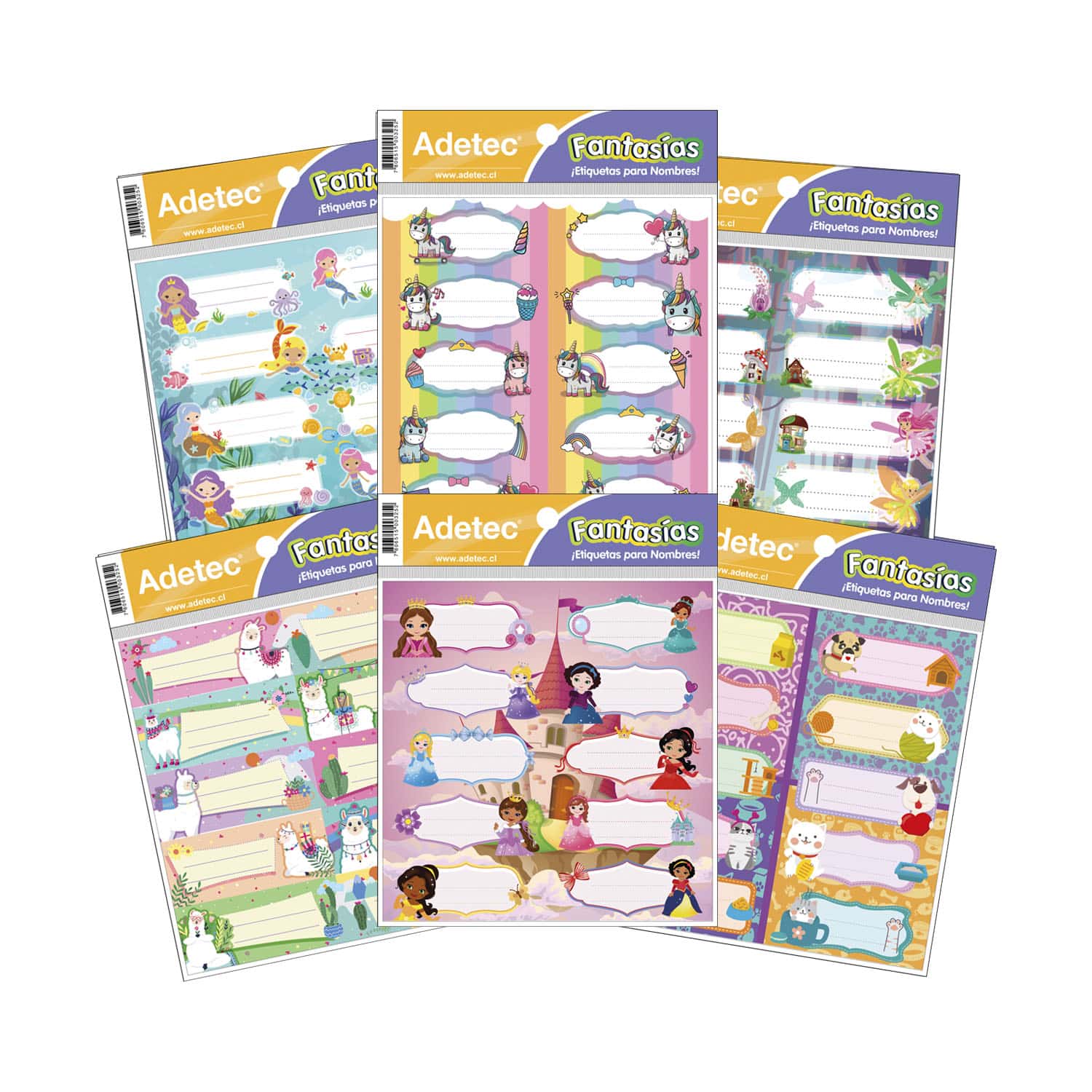 Etiqueta Escolar Para Útilies Diseño Fantasia Niña Autodhesiva Adetec - 325