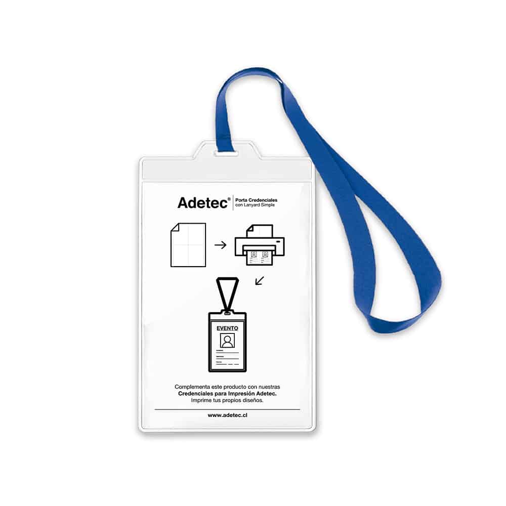 40 Porta Credenciales Con Lanyard Adetec – Suministros Print