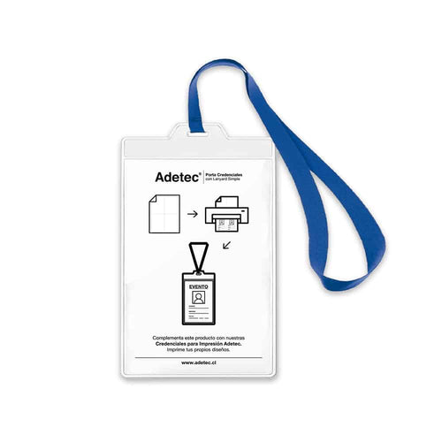 40 Porta Credenciales Con Lanyard Adetec