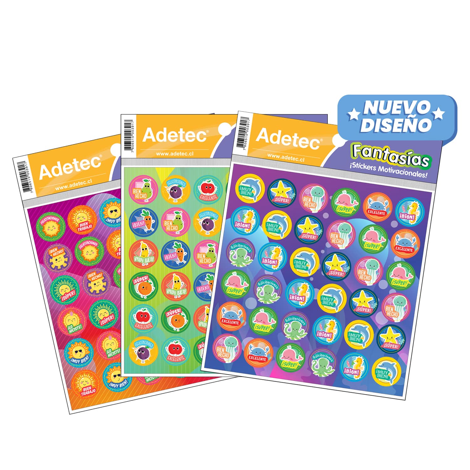 360 Stickers Escolar Adetec Diseño Incentivo Español 15,5x16,25cm