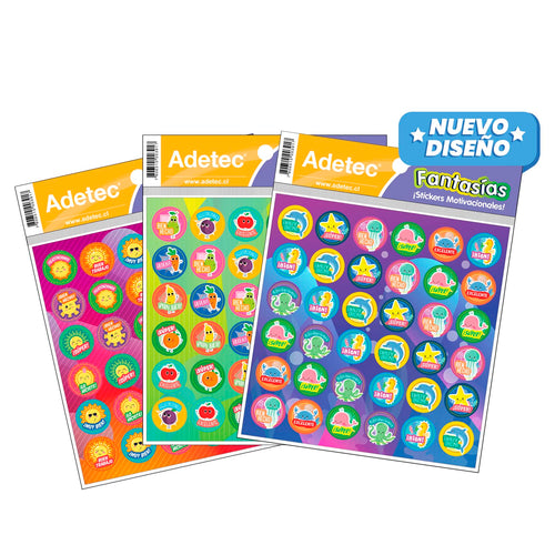 360 Stickers Escolar Adetec Diseño Incentivo Español 15,5x16,25cm