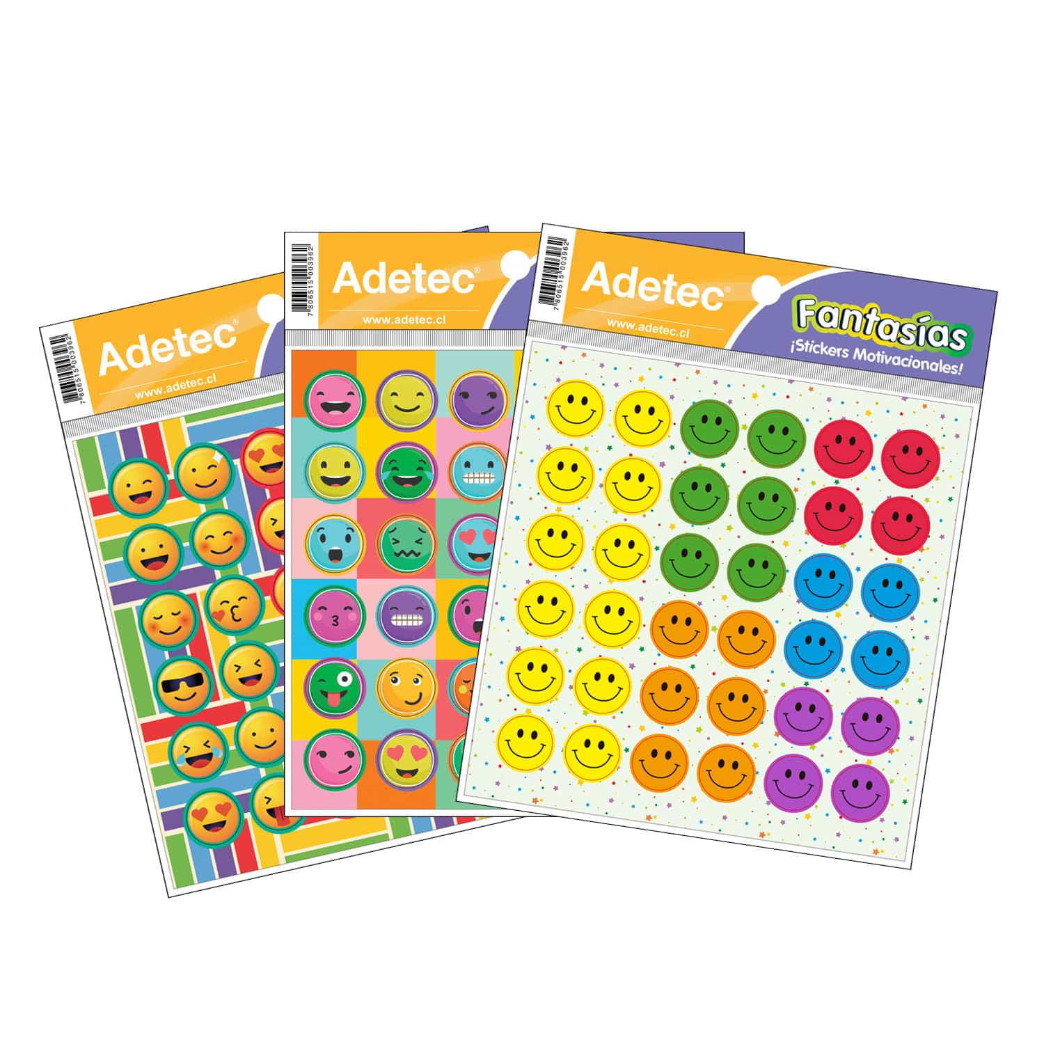 Etiqueta Escolar Motivacional Diseño Caritas Adhesiva Adetec - 396