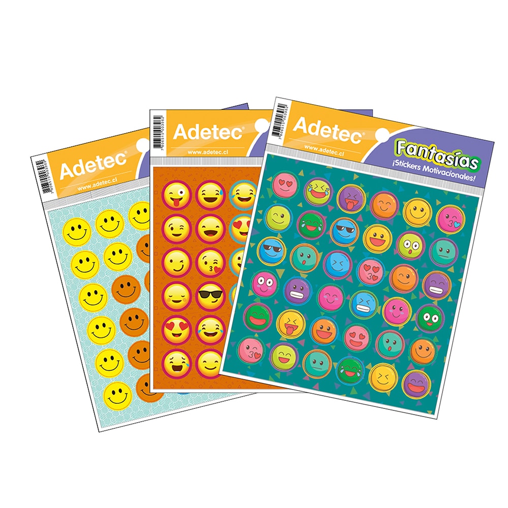 Etiqueta Escolar Motivacional Diseño Caritas Adhesiva Adetec - 396