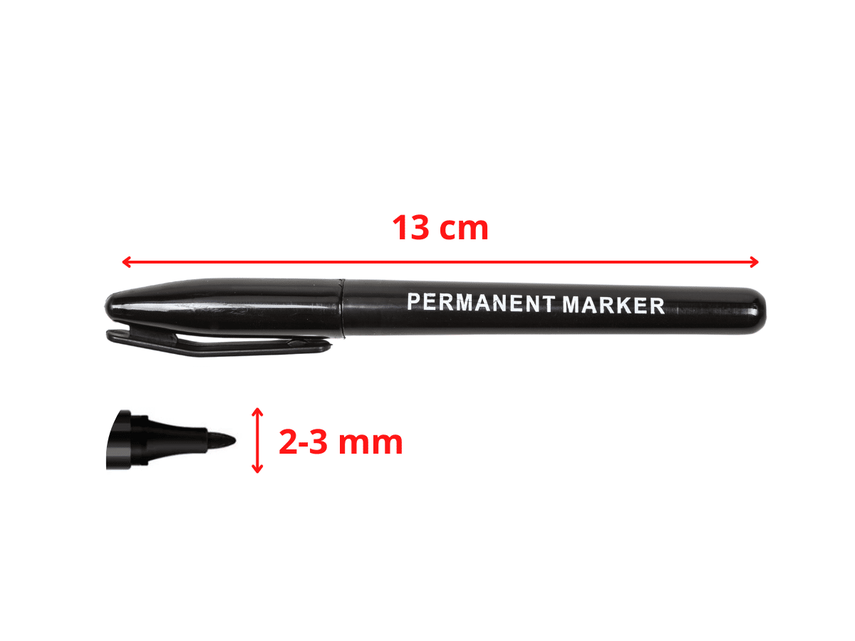 Marcador Permanente 2 Mm Punta Mediana Color Negro Y Rojo