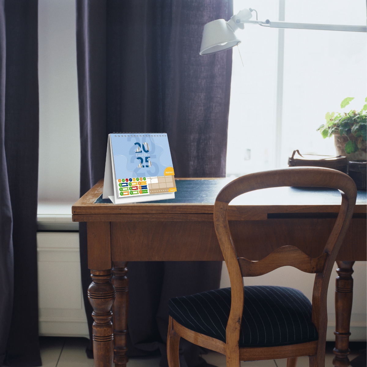 Calendario Anual 2025 De Escritorio Con Sticker Diseños Surtidos - Adetec