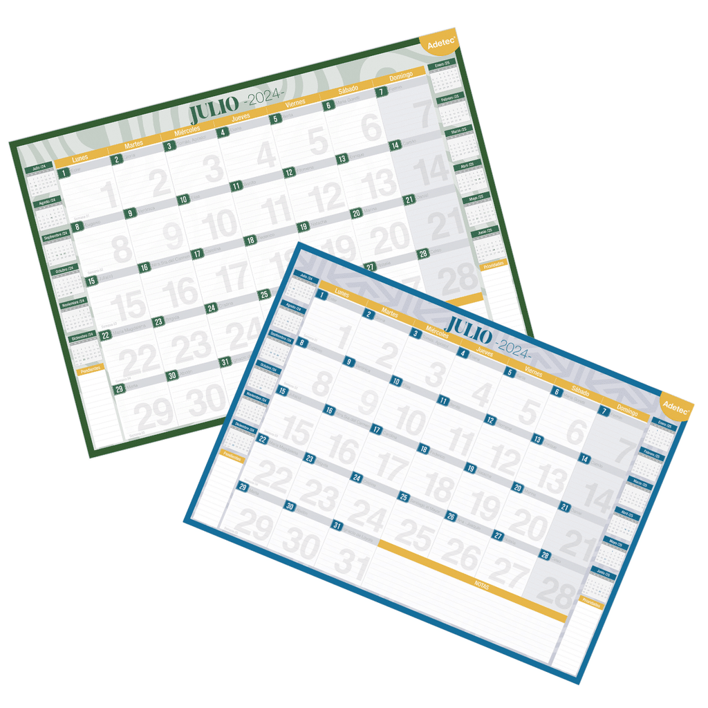 Calendario Anual De Escritorio 2024 - 2025 Adetec Diseño Oficina