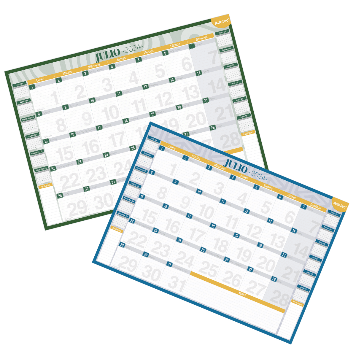 Calendario Anual De Escritorio 2024 - 2025 Adetec Diseño Oficina