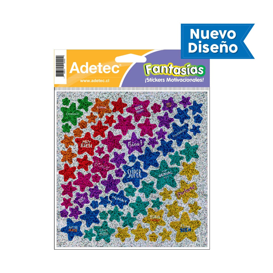 224 Stickers Escolar Holográfico Estrellitas 15,5x16,25cm