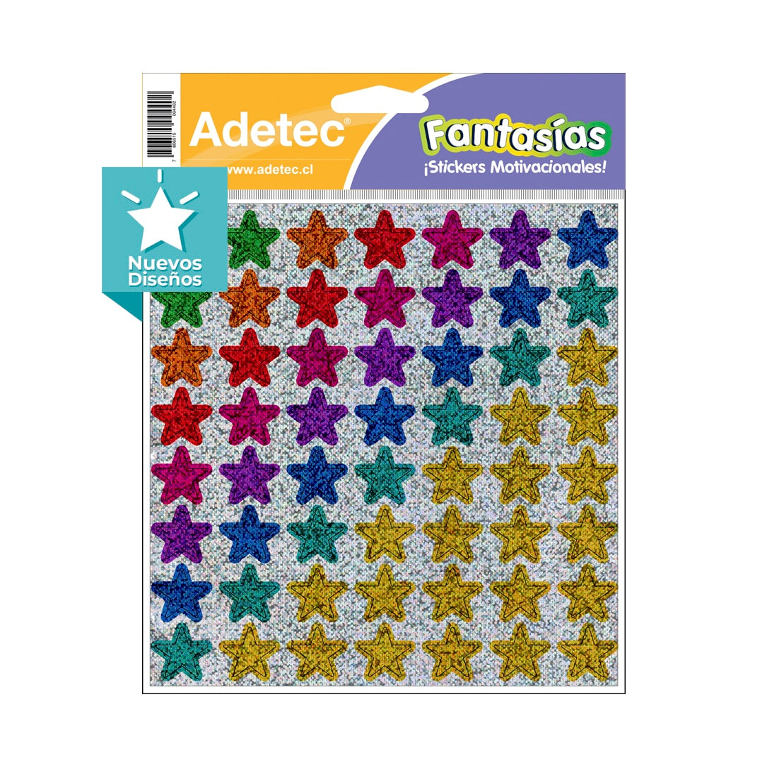Etiquetas Holográficas De Estrellitas Sticker Escolar Adetec