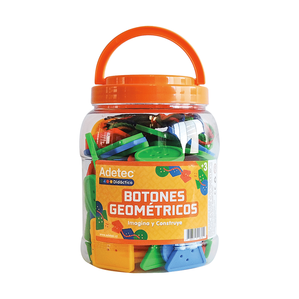 Botones Geométricos Para Hilar 100 Piezas de Figuras Adetec - 615