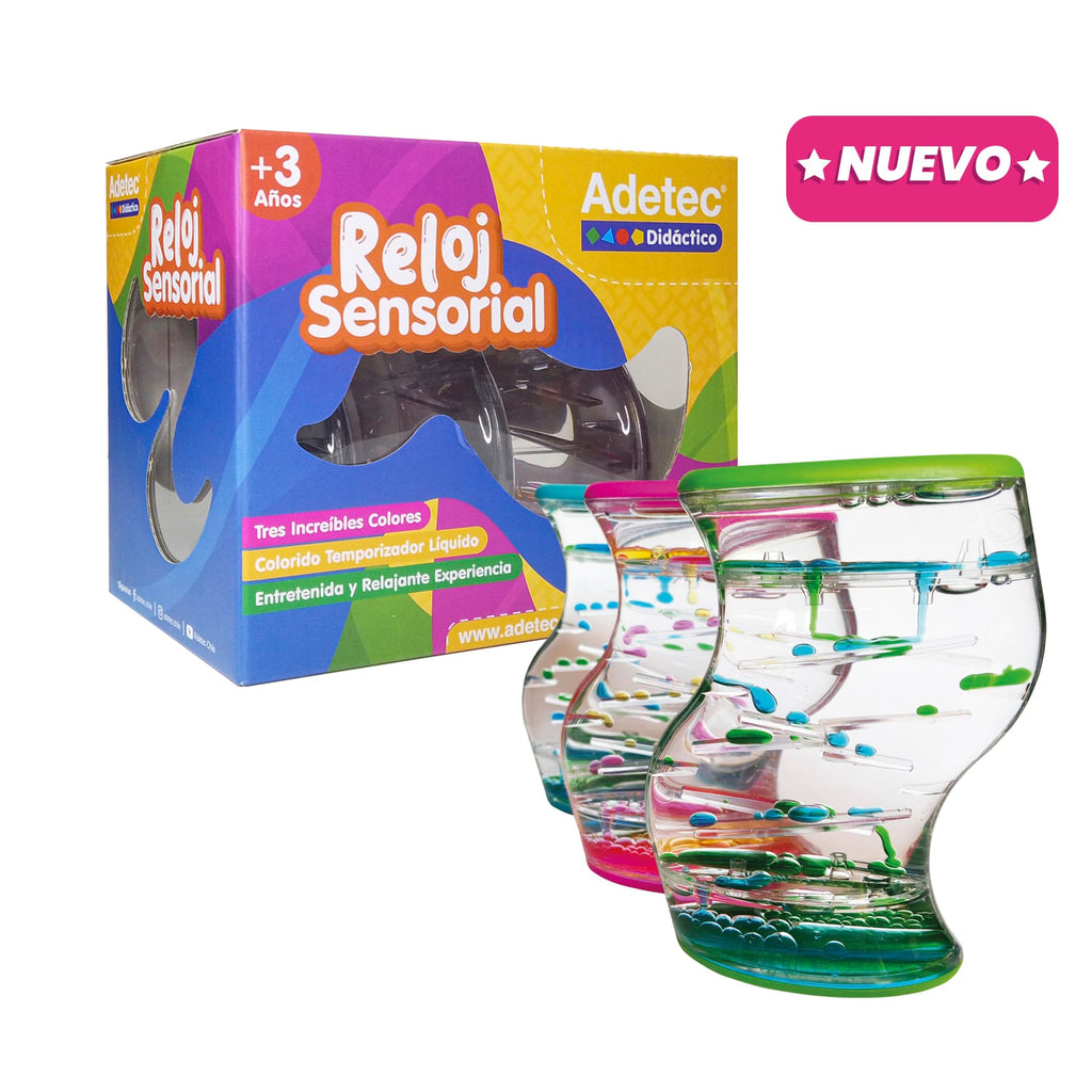 Pack De 3 Relojes Sensoriales Relajante y Pedagógico NoTóxico Adetec