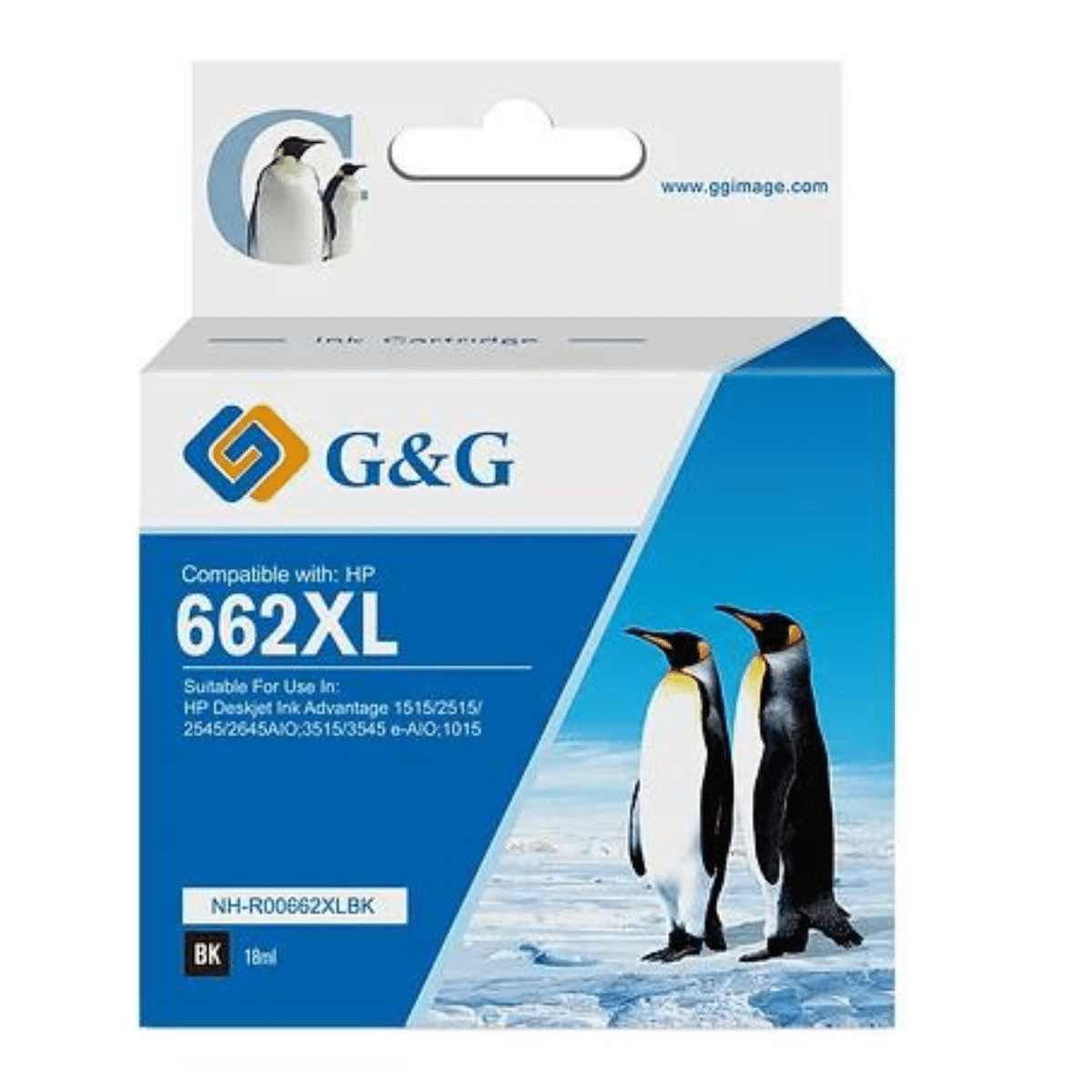 Cartucho Alternativo H-662 XL G&amp;G Negro 18 ml