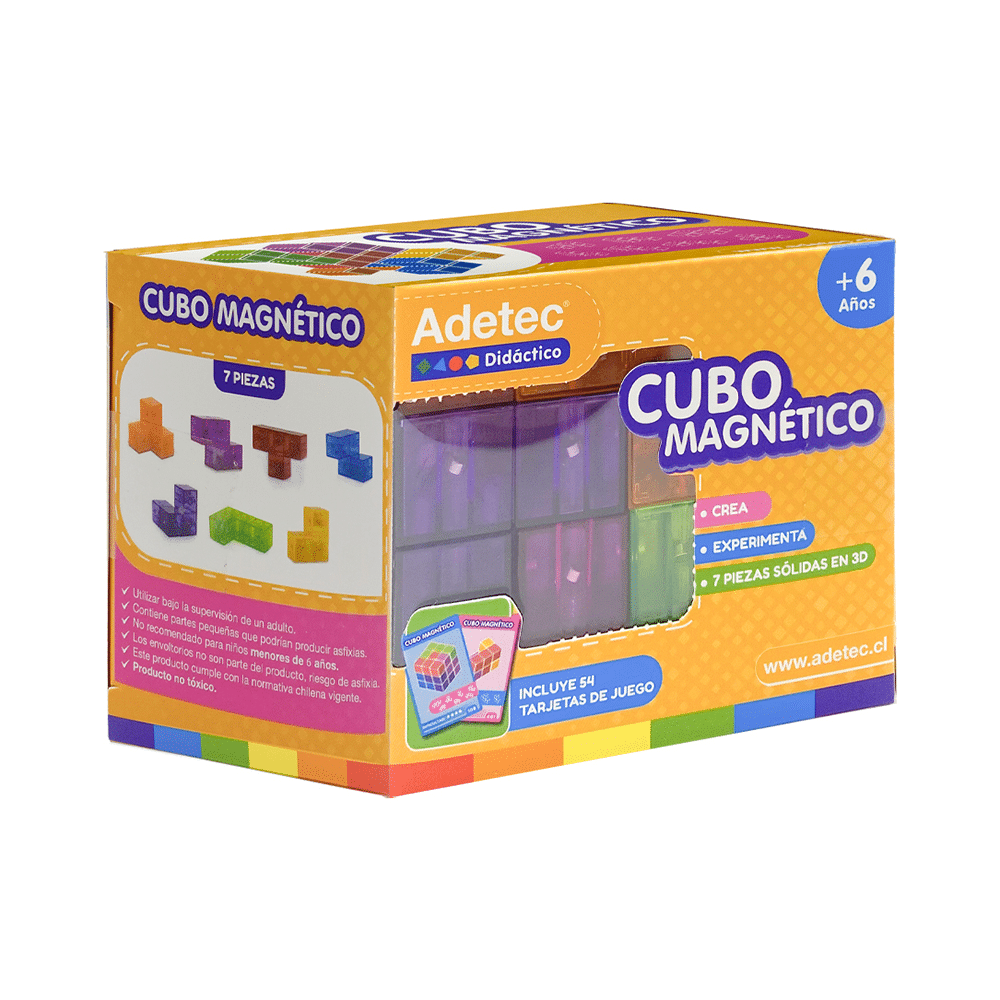 Cubos Magnéticos Con Tarjetas Adetec - Aprendizaje Creativo para Niños